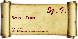 Szuhi Irma névjegykártya